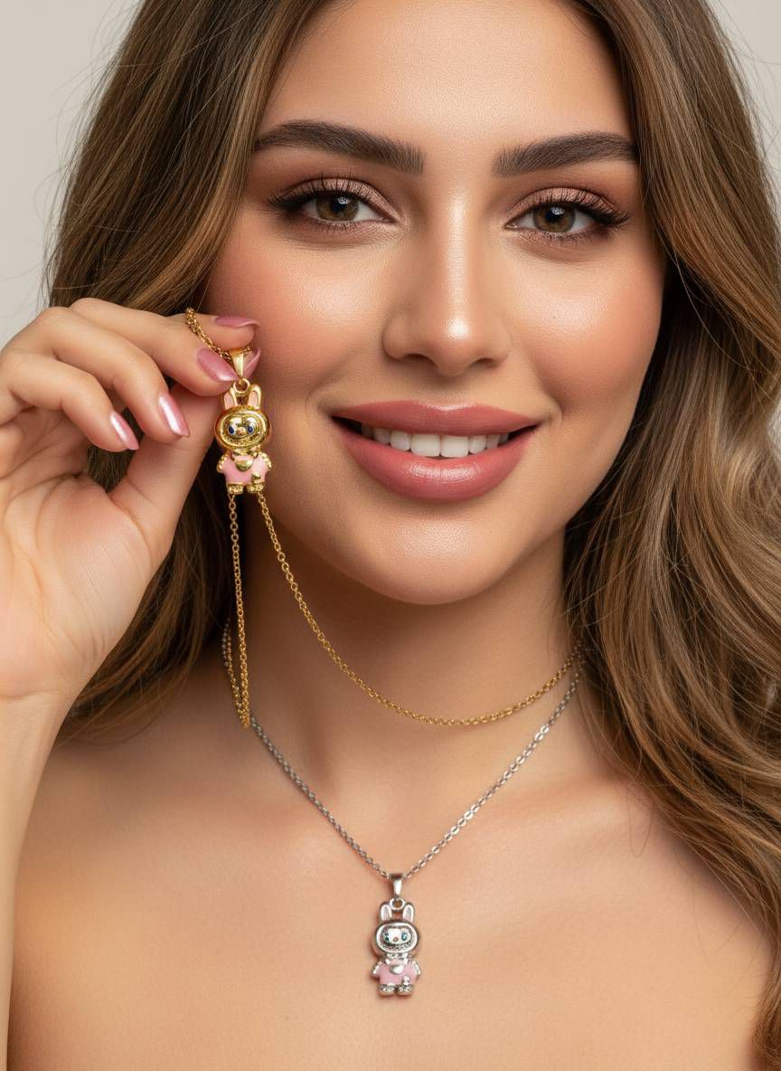 💎 گردنبند💎 ✅ زنجیر استیل ✅ پلاک جواهری ✅ کیفیت عالی ✅